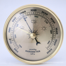 90mm Gold Frame Black Arabic Metal Barometer